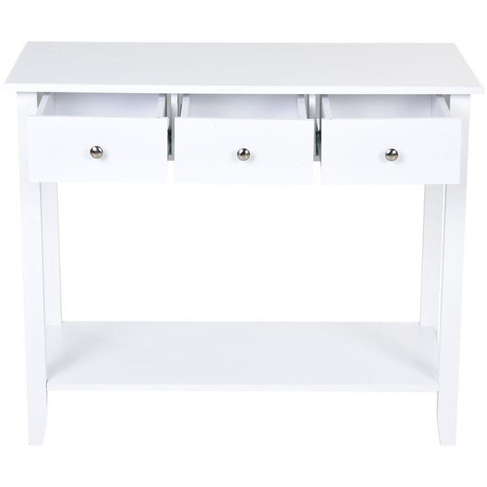 Medina Allen Hill Console SIde Tafel - Wit - Gefabriceerd Hout, Grenenhout - 35,43 cm x 15,74 cm x 29,52 cm