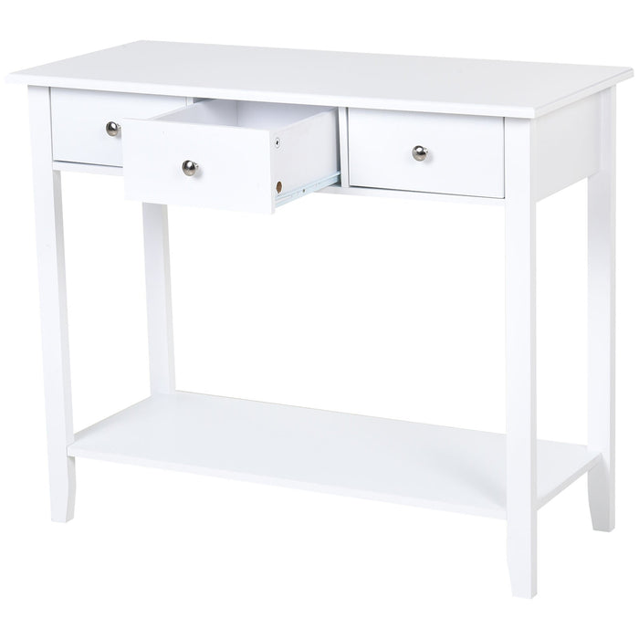 Medina Allen Hill Console SIde Tafel - Wit - Gefabriceerd Hout, Grenenhout - 35,43 cm x 15,74 cm x 29,52 cm