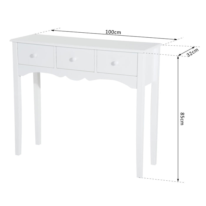 Medina Allendale Console SIde Tafel - Wit - Gefabriceerd Hout - 39,37 cm x 12,59 cm x 33,46 cm