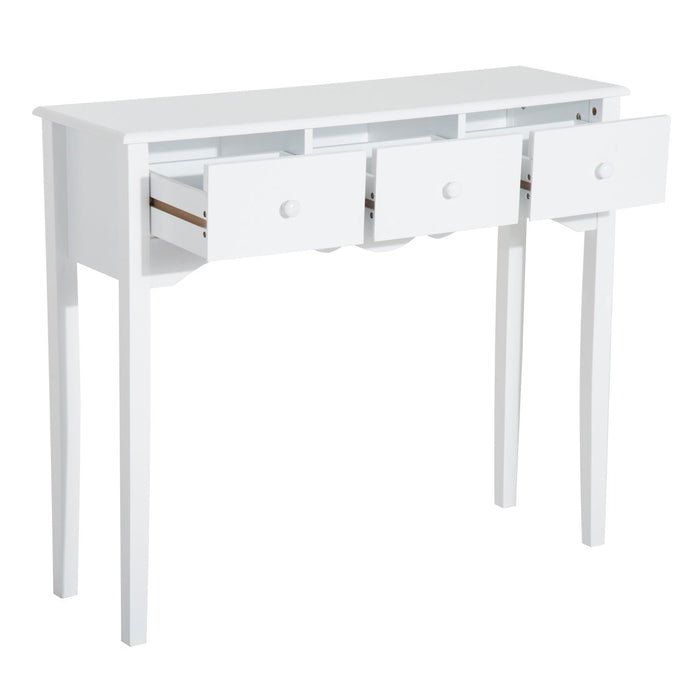 Medina Allendale Console SIde Tafel - Wit - Gefabriceerd Hout - 39,37 cm x 12,59 cm x 33,46 cm