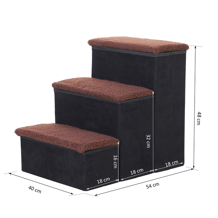 Medina Arch Brook Pet Stair - Zwart - Gefabriceerd hout, Suède, Fleece - 15,75 cm x 21,26 cm x 18,89 cm