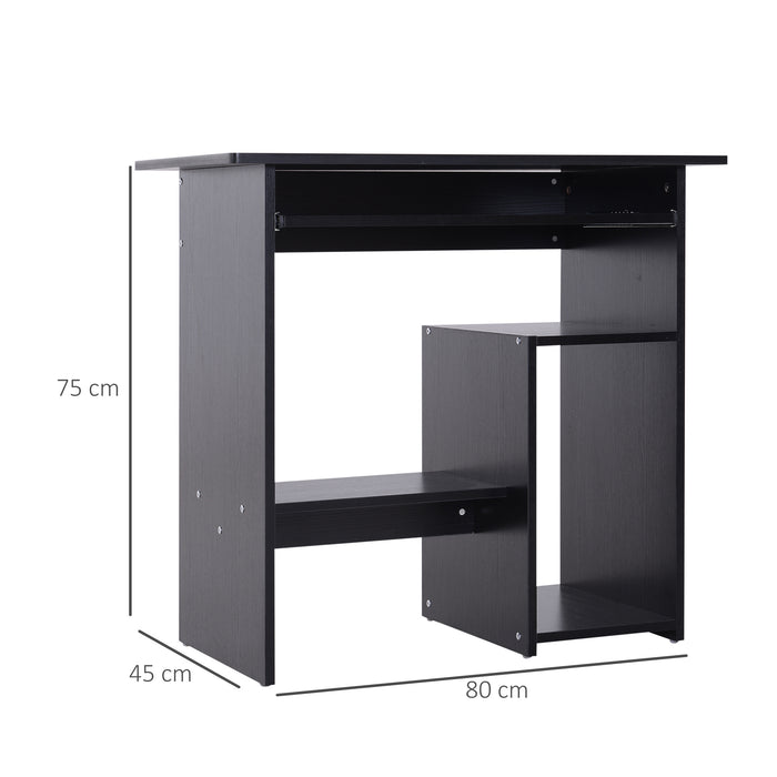 Medina Home Buffalo Bureau - Computertafel - Uitschuifbaar Tafelblad - Kantoortafel - PC-Tafel - Zwart/Wit - Bewerkt Hout