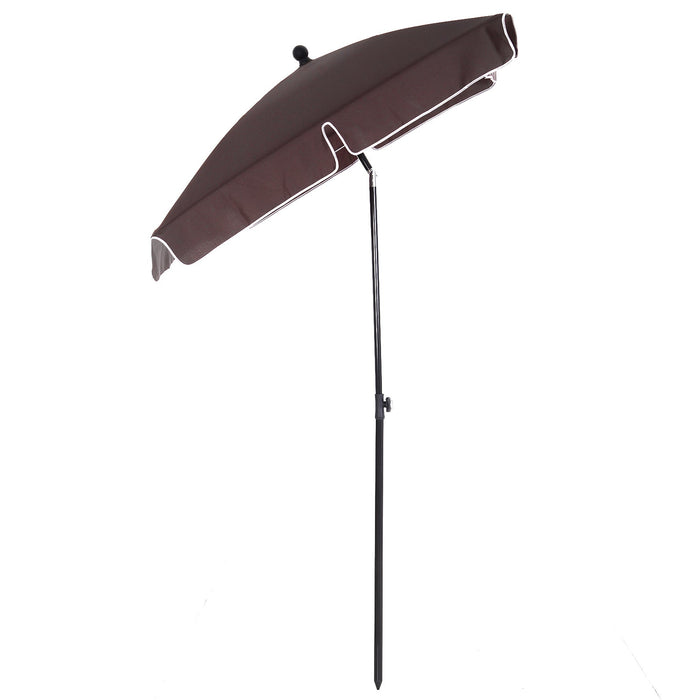 Medina Mandeville Parasol - Zonwering - Tuinparaplu - Balkonparasol - Wit/Bruin - 3 Kleuren - Opvouwbaar -  200 x 125 x 235 cm