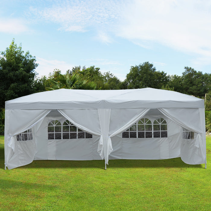 Medina Chicopee Partytent - 3x6 M - Wit - Waterafstotend - Opvouwbaar - Draagtas - Staal