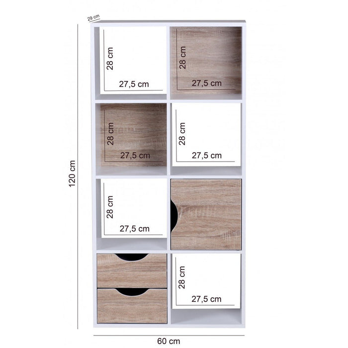 Medina Vakkenkast - Boekenplank - Boekenkasten - Room Divider - Vakkenkasten - Eiken - Hout