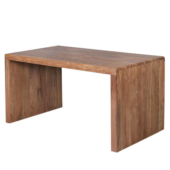 Medina Idabel Bureau - Werktafel - Massief Acacia - Hout - 140/160 x 80 x 76 cm - Kantoortafel - Bruin