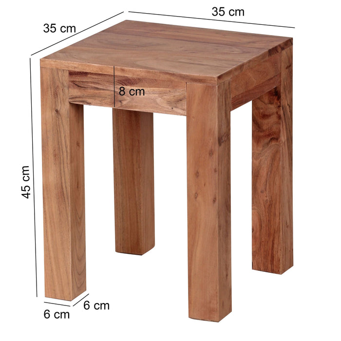 Medina Allouez Bijzettafel -  Sheesham/Acacia Hout - Salontafel - Bijzettafels - 35 x 35 x 45 cm