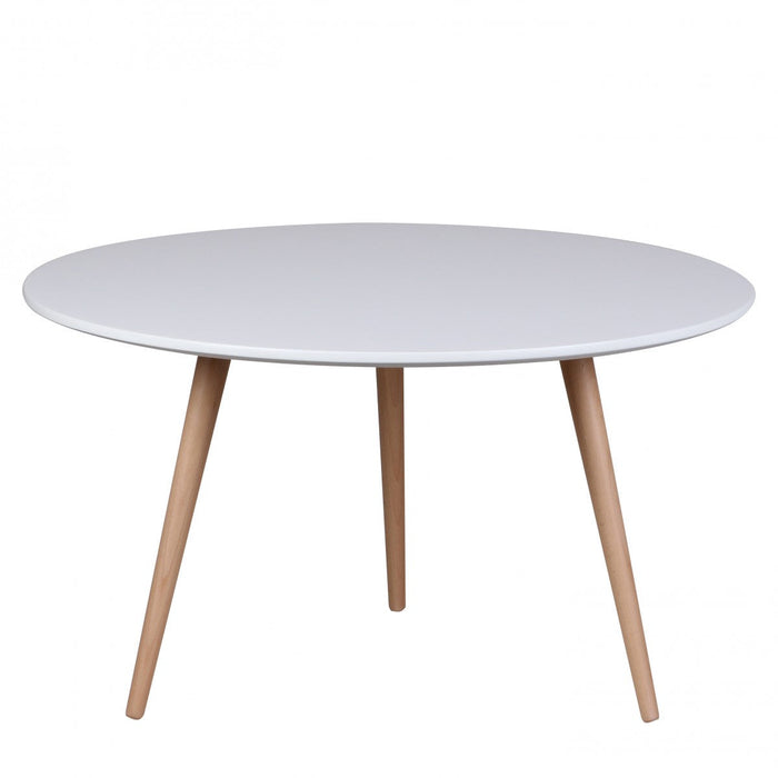 Medina Corinth Retro Salontafel - Bijzettafel - MDF - Wit - Diameter 80cm - Salontafels