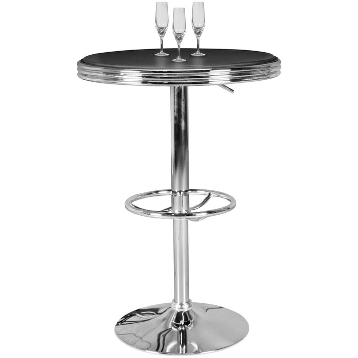 Medina Manistee Bartafel - American Diner - Bistrotafel - Hoge Tafel - Statafel - Zwart - Aluminium