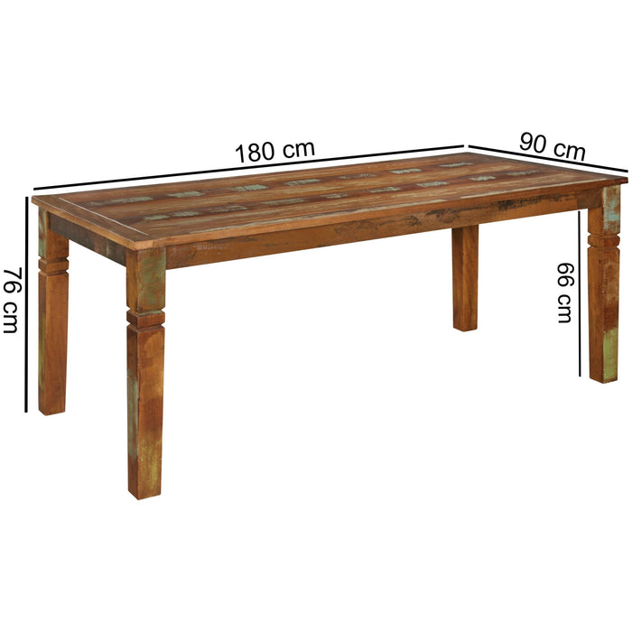 Medina Maumee Eettafel - Eetkamertafel - Keukentafel - 6-8 Personen - Bruin - Gerecycled Mangohout - 180 x 90 x 76 cm