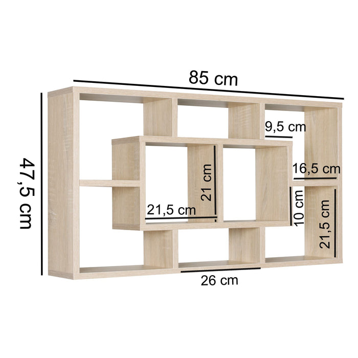 Medina Maryville Wandbox -  Wandkast - Vakken - Decoratieplank - Open - Sonoma