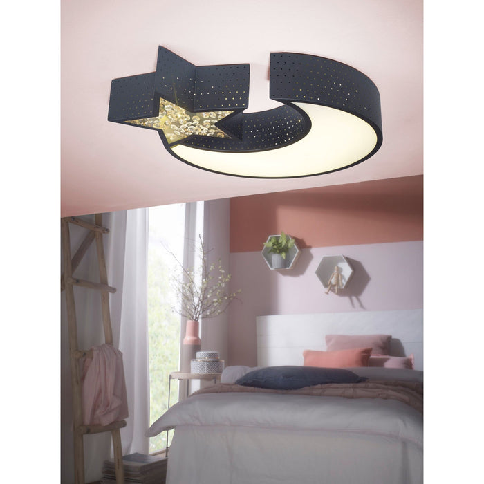 Medina Maanster Kinderkamerlamp - LED Plafondlamp - A+ - 30 watt - 2550 Lumen - Zwart