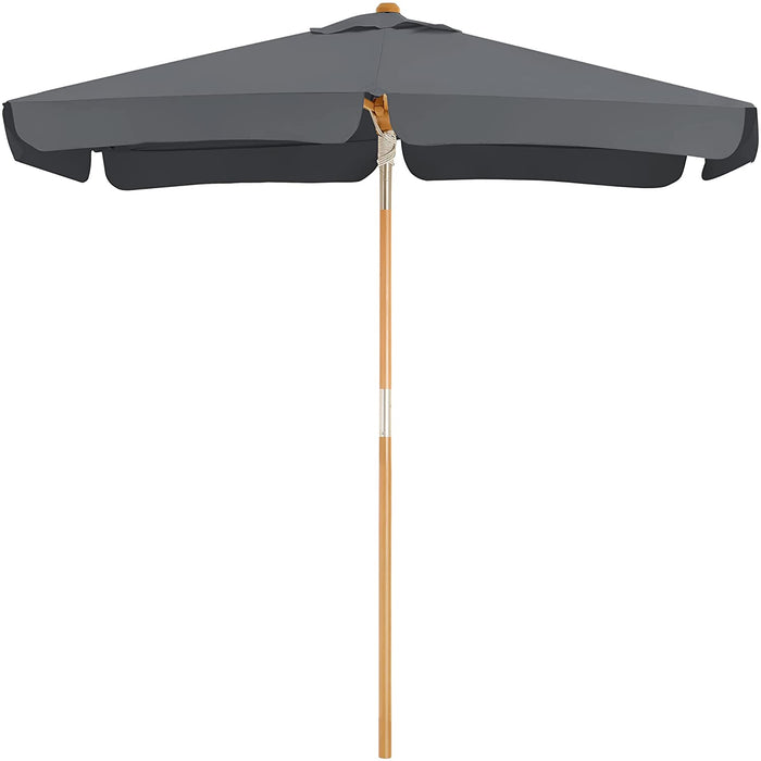 Nancy's Friars Bay Parasol - Rechthoekig - UV-Bescherming - Buigbaar - Beige/Grijs - Bruin - Beukenhout - Polyester - 2 x 1,25 m