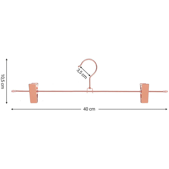Nancy's Fox Hill Broekhangers - Set Van 10 - Anti-Slip - Ruimtebesparend - Roestvast - Draaibare Haak - Roségoud - 40 x 0,5 x 10,5 cm
