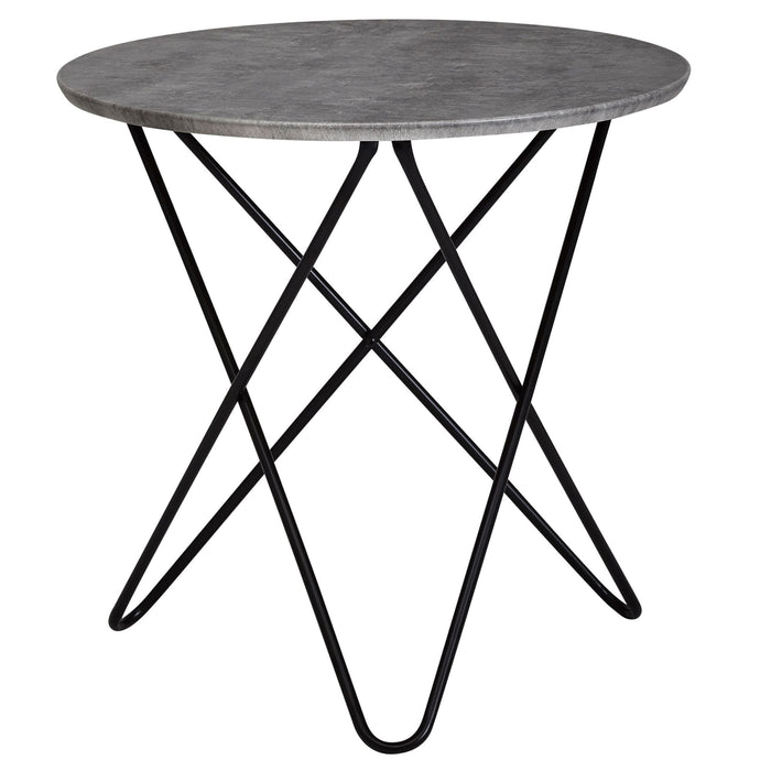 Medina Oneida Salontafel - Bijzettafel - Ronde Tafel - Betonlook - Ø 60 cm - Grijs - Zwart