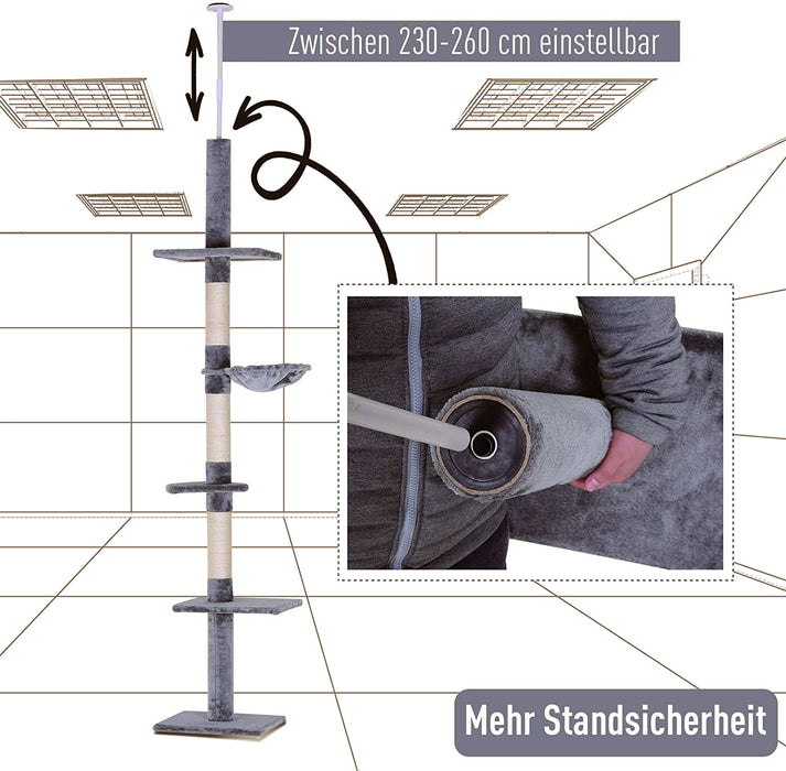 Medina San Pedro Krabpaal - Krabstam - Hoogte Verstelbaar - Klimboom - Grijs