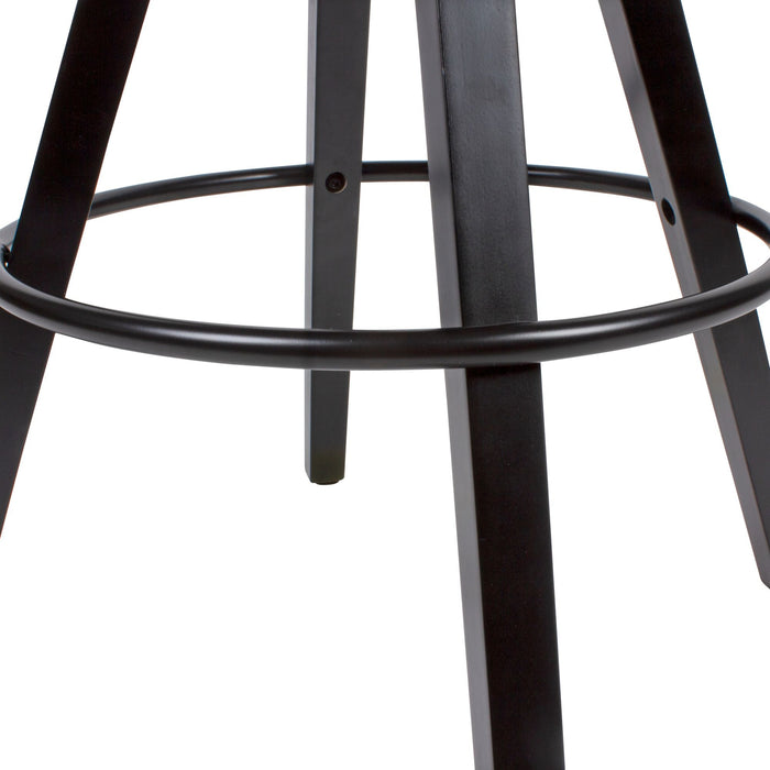 Medina Gladeview Barkrukken - Set van 2 - Kunstleer - Rugleuning - 77cm - Zwart - Barstoelen - Kruk