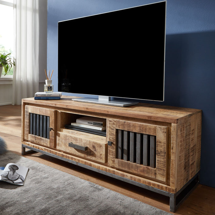 Medina Millington TV-Meubel - TV-Kast - Dressoir - Massief Hout - Mangohout - 133 cm - Opbergruimte - Lade