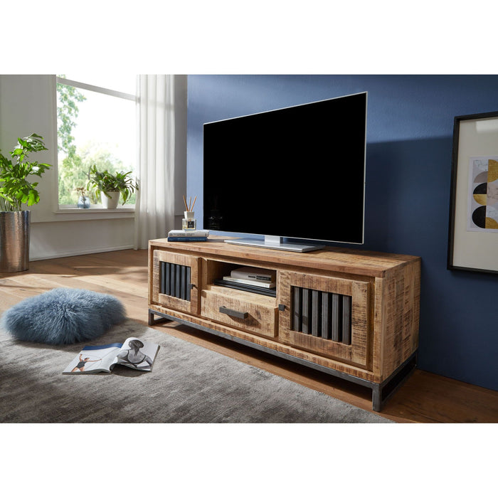 Medina Millington TV-Meubel - TV-Kast - Dressoir - Massief Hout - Mangohout - 133 cm - Opbergruimte - Lade