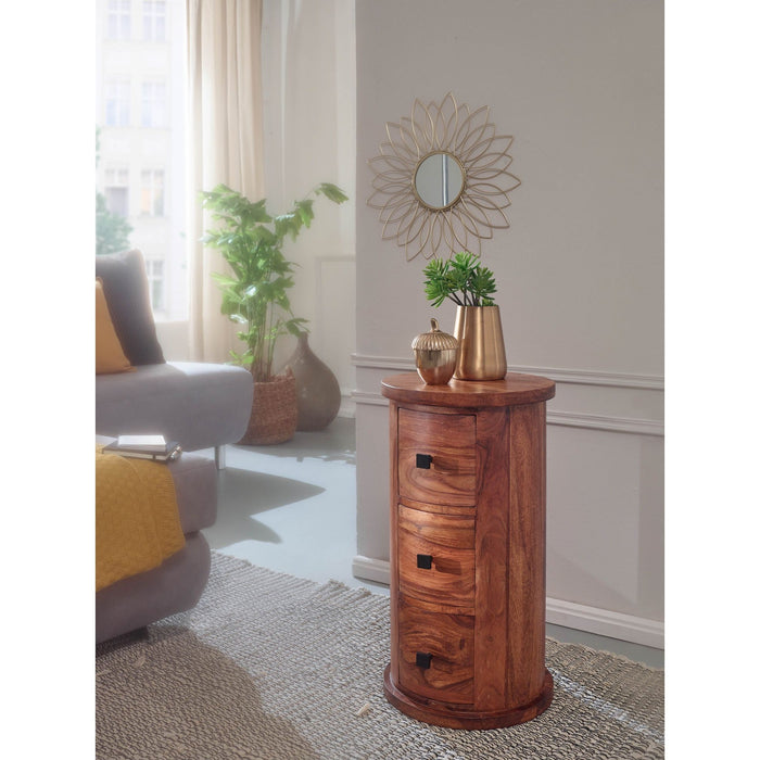 Medina West Haven Ladekast - Bijzettafel - Sideboard - 3 Lades - 65 cm - Massief Hout - Sheesham - Zijkast - Bruin