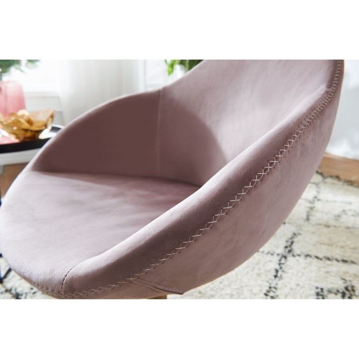 Medina Sherman Loungestoel - Relax Fauteuil - Fauteuil - Bureaustoel - Kuipstoel - Fluweel - Roze - Goud