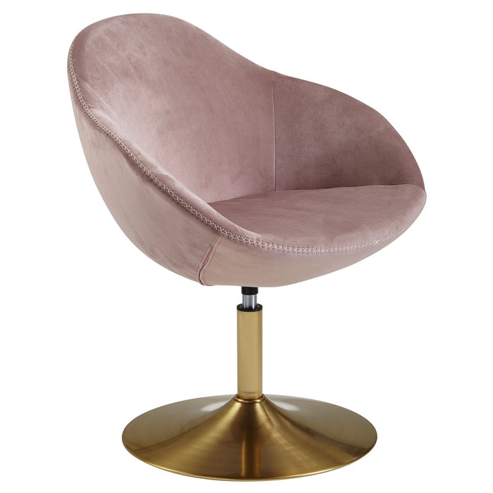 Medina Sherman Loungestoel - Relax Fauteuil - Fauteuil - Bureaustoel - Kuipstoel - Fluweel - Roze - Goud