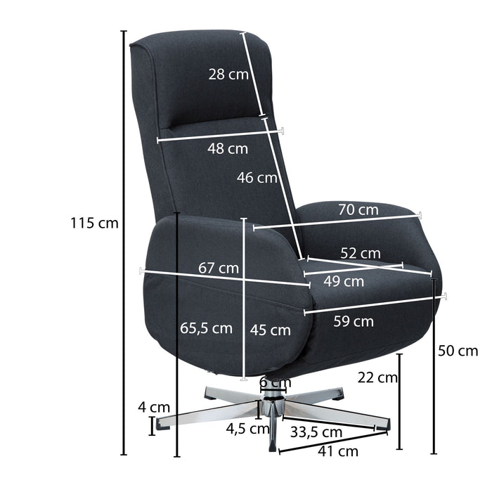 Medina Groton Relax Fauteuil - Massagestoel - Massagefunctie - Stof - Ligfunctie - Lichtgrijs - Afstandsbediening - Massage