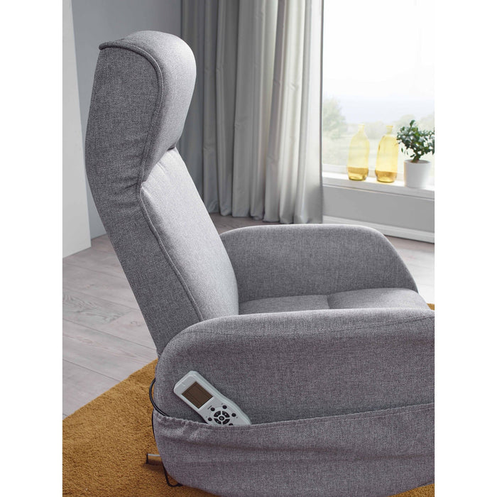 Medina Groton Relax Fauteuil - Massagestoel - Massagefunctie - Stof - Ligfunctie - Lichtgrijs - Afstandsbediening - Massage