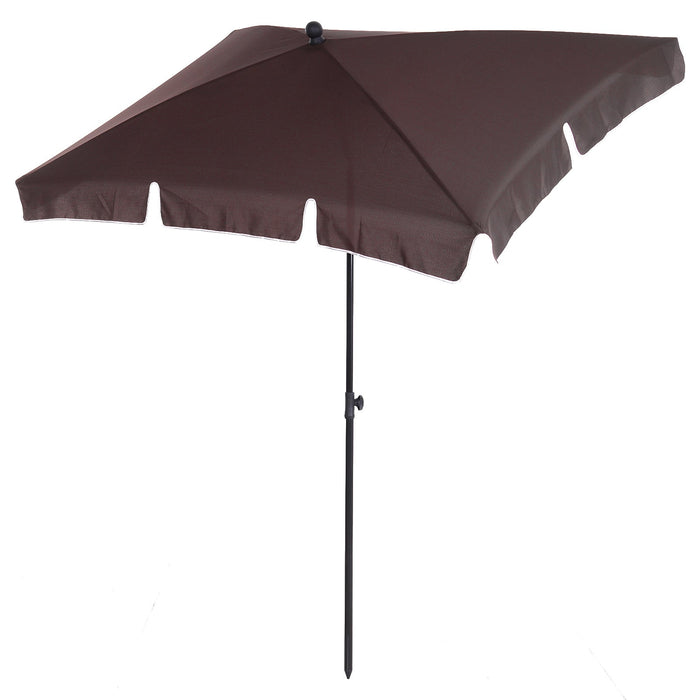 Medina Mandeville Parasol - Zonwering - Tuinparaplu - Balkonparasol - Wit/Bruin - 3 Kleuren - Opvouwbaar -  200 x 125 x 235 cm