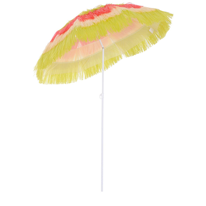 Medina Mora Parasol - Feestparaplu - Hawaï - Zonwering - Schaduw - Geel - Rood - 160 cm