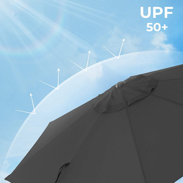 Nancy's Forestview Parasol - Hangparasol - UPF 50+ - Draaibaar - Verstelbaar - 3m Diameter - Grijs/Wit