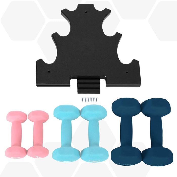 Nancy's Curran Halterset - Dumbbells - Halterstandaard - Hexagon - 2 x 1 kg - 2 x 2 kg - 2 x 3 kg