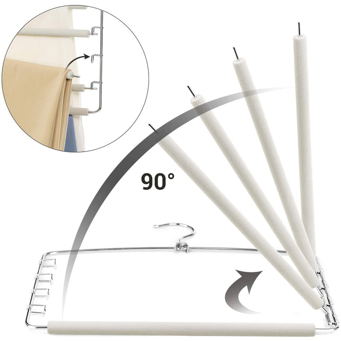 Nancy's Fyfe Lake Broekhangers - Set Van 3 - 5 Broeken - Metaal - Anti-Slip - Ruimtebesparend - Wit - 38 x 0,5 x 37 cm (l x b x h)