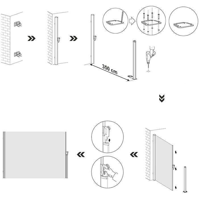 Nancy's Brest Privacyscherm - Zijfluifel - Zonwering - Balkon - Terras - Tuin - Beige - 160 x 350 cm