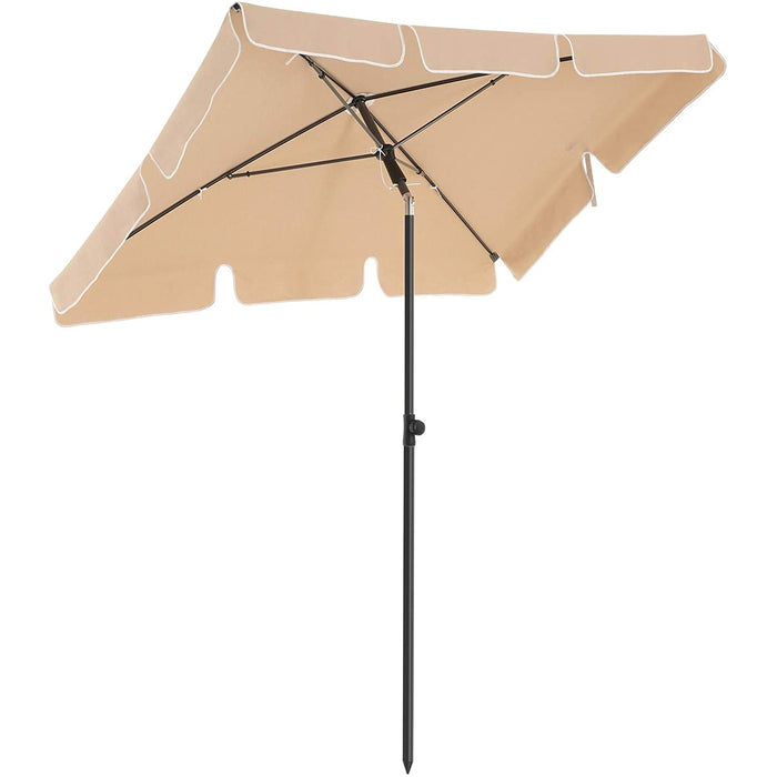 Nancy's Buck Point Parasol - Rechthoekig - Tuinparasol - Draagtas - Statief - Taupe - 2 x 1.5 m