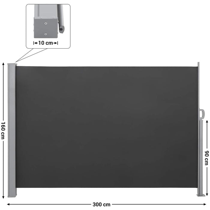 Nancy's Brentwood Privacyscherm - Zijfluifel - Zonwering - Balkon - Terras - Tuin - Taupe/Grijs - 160 x 300 cm