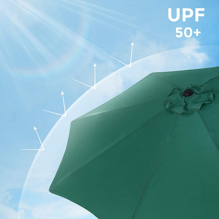 Nancy's Fordyce Parasol - Zonwering - Achthoekig - Inklapbaar - Zwengel - Polyester - Groen - Rood - 3 m