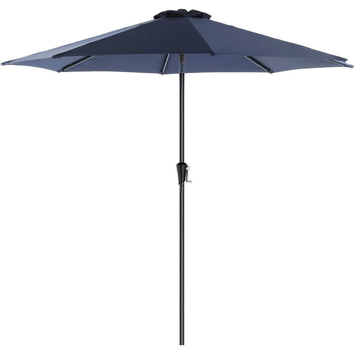 Nancy's Fricker Lake Parasol - Polyester - Inklapbaar - Zwengel - Zonder Statief - Taupé/Donkerblauw/Grijs - Diameter 3 M