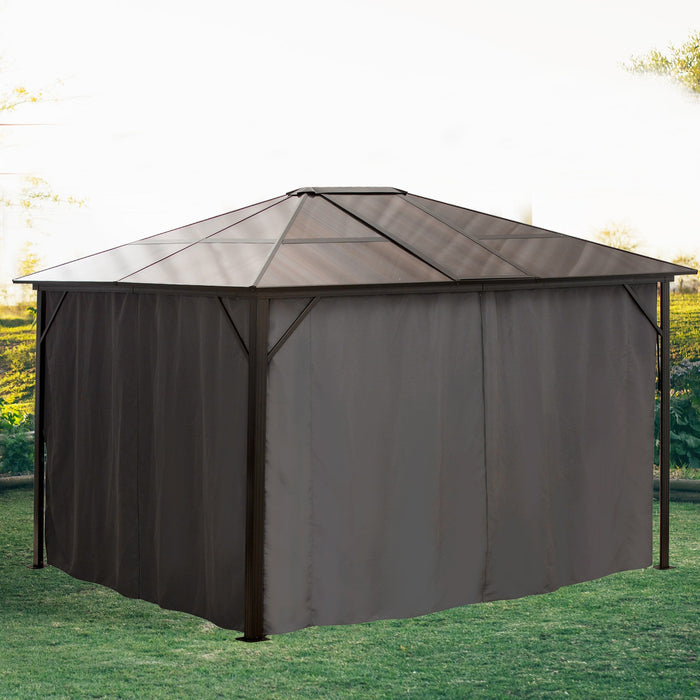 Medina Maquoketa Tuinpaviljoen - Partytent - Zijpanelen - Polyester - Bruin - 3,45 x 2,8 x 2,6 m