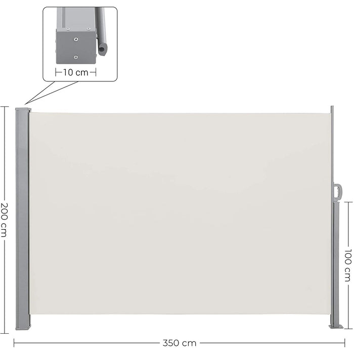 Nancy's Callander Privacyscherm - Zijfluifel - Zonwering - Balkon - Terras - Tuin - Taupé /Grijs- 200 x 350 cm