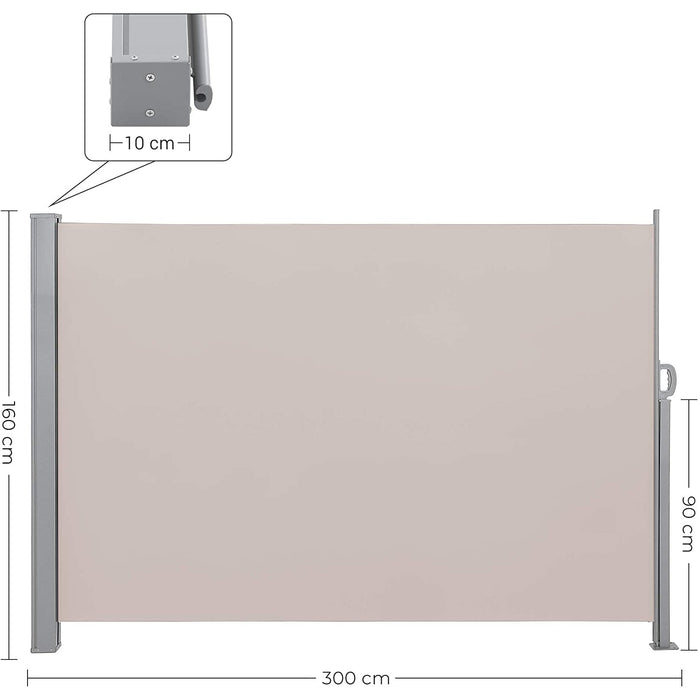 Nancy's Brentwood Privacyscherm - Zijfluifel - Zonwering - Balkon - Terras - Tuin - Taupe/Grijs - 160 x 300 cm