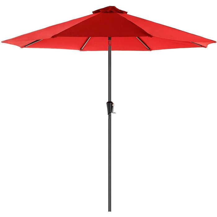 Nancy's Fordyce Parasol - Zonwering - Achthoekig - Inklapbaar - Zwengel - Polyester - Groen - Rood - 3 m