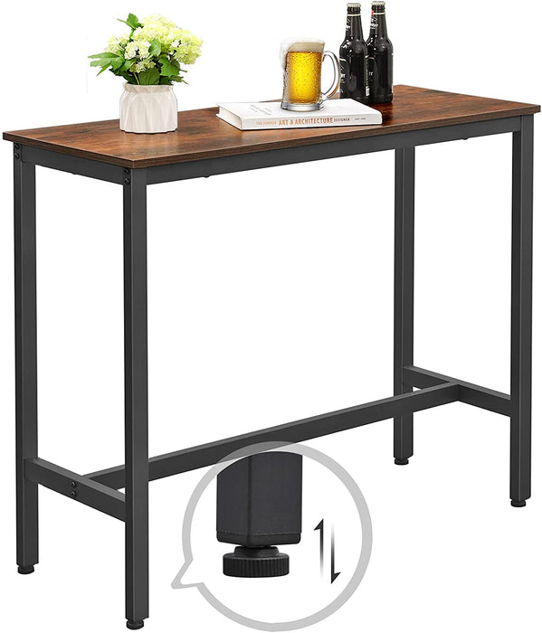 Nancy's Clifford Bartafel - Keukentafel - Eettafel - Metaal - Bewerkt Hout - Bruin - Zwart - 100 x 40 x 90 cm