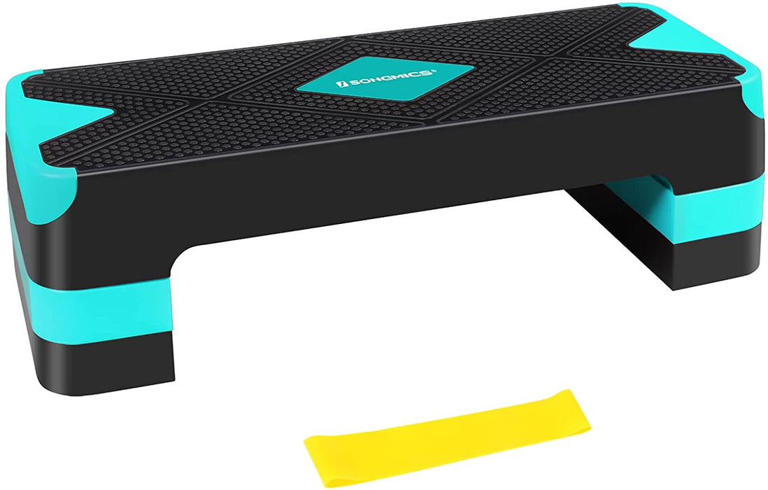 Nancy's Cheverie Aerobic Stepper - Stepplatform - Weerstandsband - Hoogte Verstelbaar - Thuisfitness - Zwart - Grijs - 68 x 27 x (10/15/20) cm