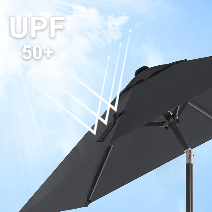 Nancy's Heber Parasol - Marktparasol - Tuinparasol - UV-Bescherming - UPF 50+ - Metaal - Buigbaar - Grijs - 200 cm