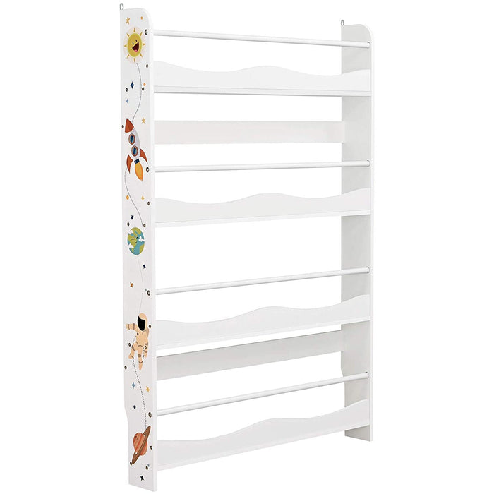 Nancy's Forbes Boekenkast - Voor Kinderen - 4 Planken - Kinderkamer - Boekenplank - Wit - MDF - Metaal - 80 x 11,5 x 118,8 cm