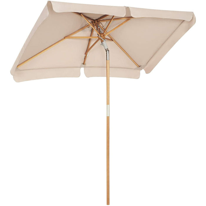 Nancy's Buckles Parasol - Rechthoekig - Tuinparasol - Hout - Buigbaar - Statief - Taupe - 2 x 1.5 m