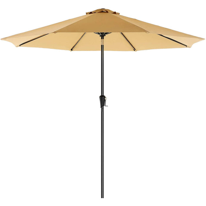 Nancy's Fricker Lake Parasol - Polyester - Inklapbaar - Zwengel - Zonder Statief - Taupé/Donkerblauw/Grijs - Diameter 3 M