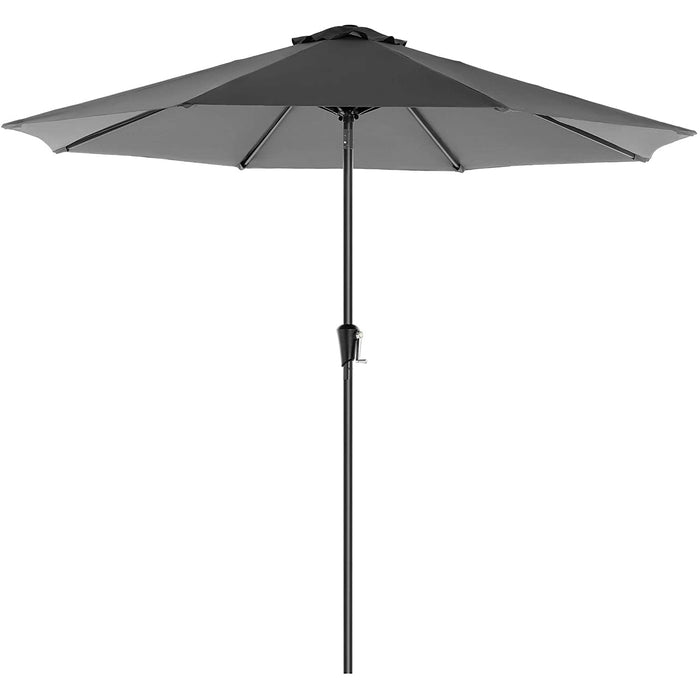 Nancy's Fricker Lake Parasol - Polyester - Inklapbaar - Zwengel - Zonder Statief - Taupé/Donkerblauw/Grijs - Diameter 3 M