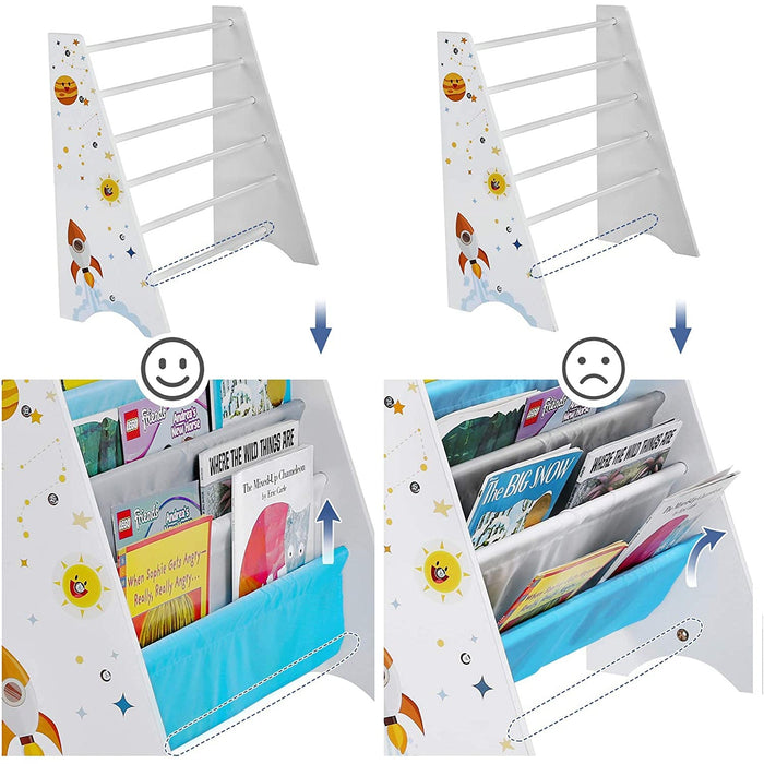 Nancy's Frenchfort Boekenkast - Voor Kinderen - Kinderkamer - 4 Planken - Organizer - Anti-Tip - Wit - 62,5 x 28 x 60 cm